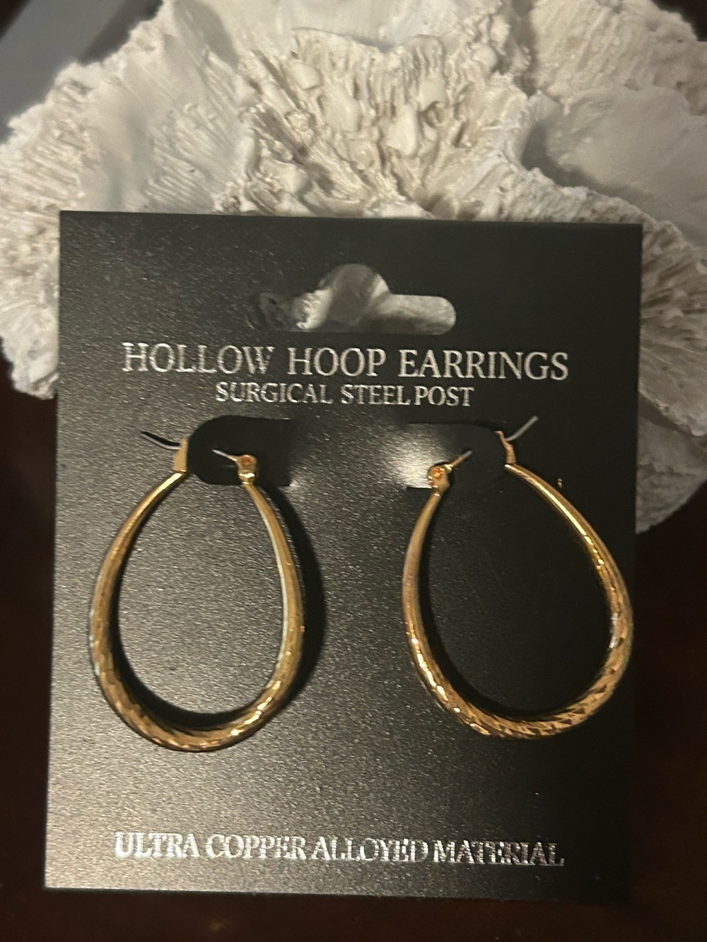 Hollow Hoop Earrings - copper Gold Tone